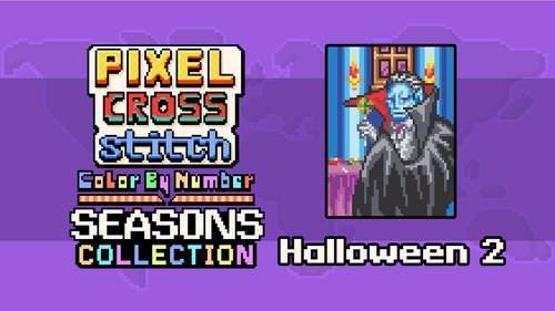 Pixel Cross Stitch Color by Number Seasons Collection Season 5 | Deku Deals